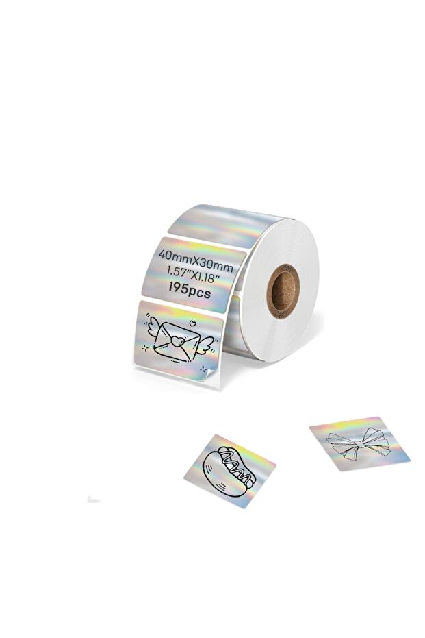 Silvery-40x30mm KAYSION HolographicThermal Label Printer Sticker Self-Adhesive Color Laser Thermal P