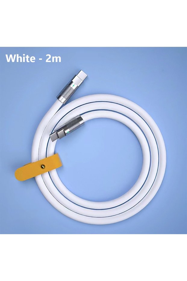 White - 2m 1M 1.5M 2M Type-C To C Charger Cable 100W Fast Charging PD Type C Liquid Silicone Cable F