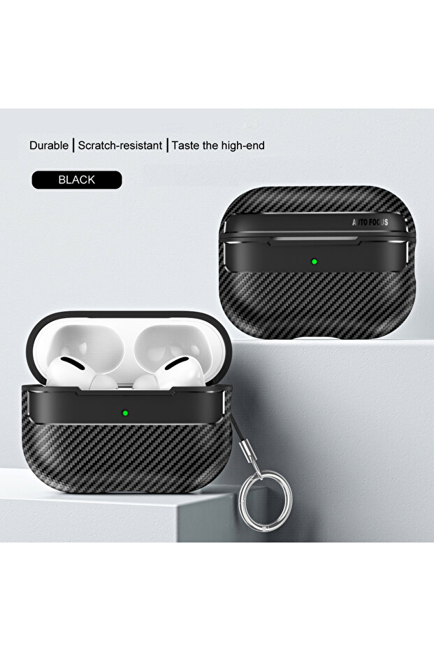 For Airpods Pro 2 Black For Original Airpods Pro 2 Case Carbon Fiber Texture Soft Silicone Earphone
