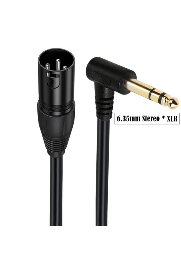 BSN 0.5m 6.35mm Stereo Male 90-degree right-angle 1/4-inch TRS to XLR male balanced signal interconn