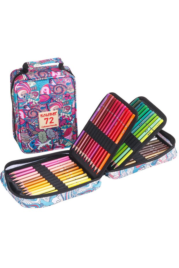 Purple 72 Colors KALOUR 50/72/180/240/300 Pcs Oil Colored Pencils Set Professional Drawing Color Pen
