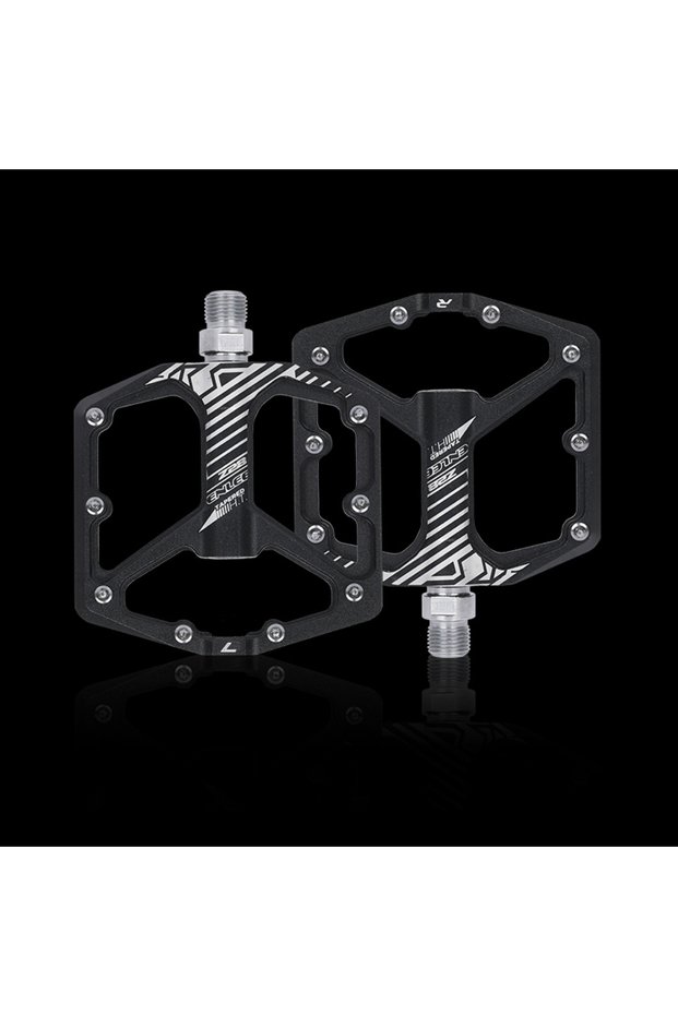 black ENLEE MTB Bicycle Pedal Aluminum Alloy Wide Flat XC DH Bicycle Pedal Ultra Light Bicycle Pedal