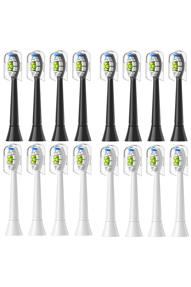 8White 8Black Replacement Brush Heads Compatible with Philips Sonicare Electric Toothbrush Fit for E