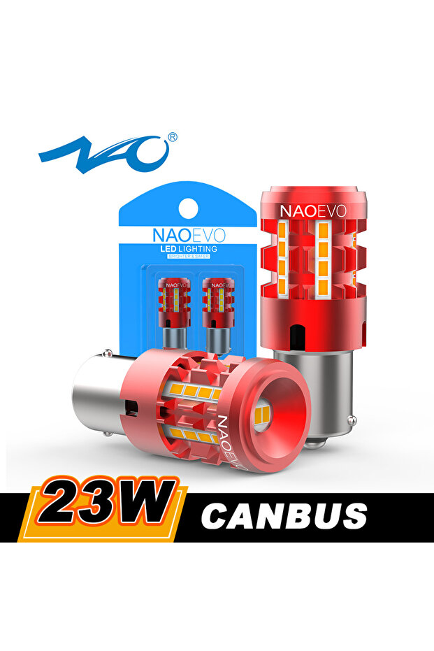 Amber PY21W BAU15S NAO 23W P21W LED CANBUS 2500Lm PY21W Error Free BA15S T20 7440 W21W 1156 BAU15S 7