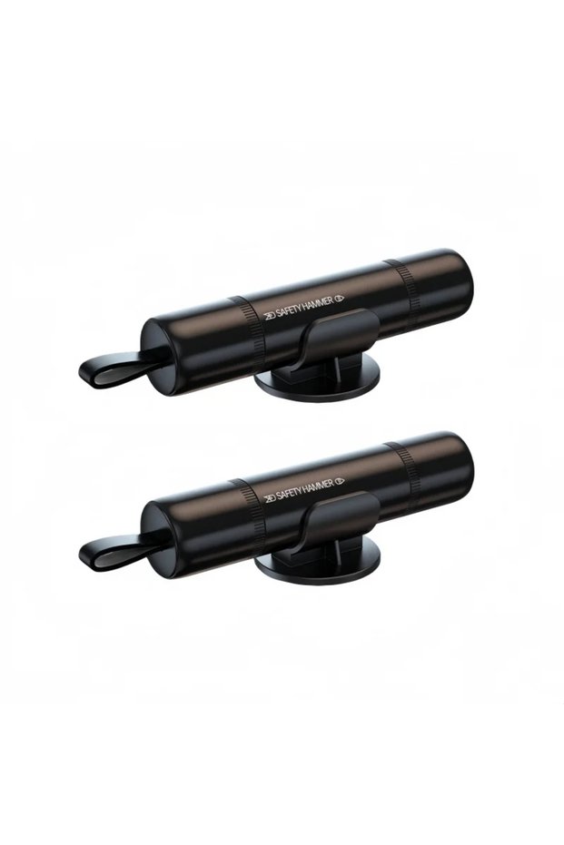 2pcs Black 1/2/4Pcs Car Safety Hammer Emergency Glass Breaker & Seatbelt Cutter - High Hardness Tung