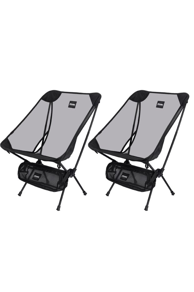 2pcs Black Mesh yarn Moon Chair Breathable Outdoor Chair Camping Fishing Chair Mesh Material 7075 Al