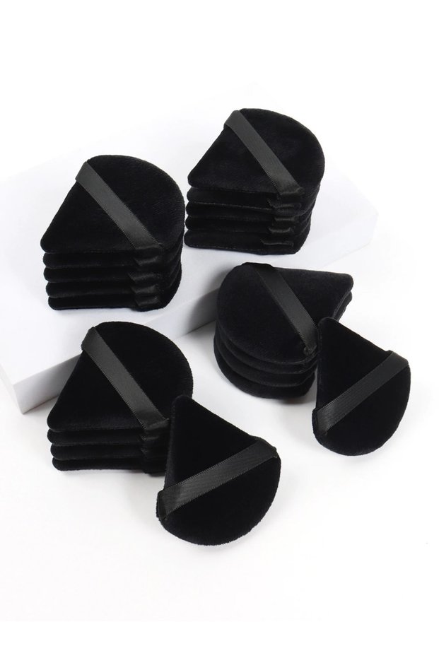 20Piece Black Triangle Powder Puff Facial Makeup Sponge Soft Velvet Cosmetics Puff Mixer Beauty Foun