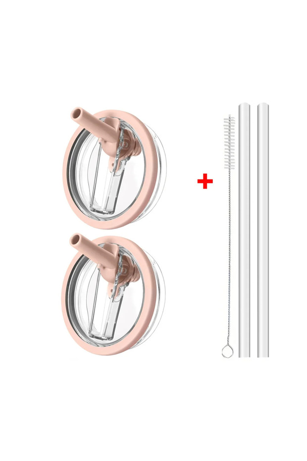 Pink-2pcs x straw 40oz Lid for Stanley Flip Straw Leak Proof Spill-proof Cup Cover Tumbler Lid Repla
