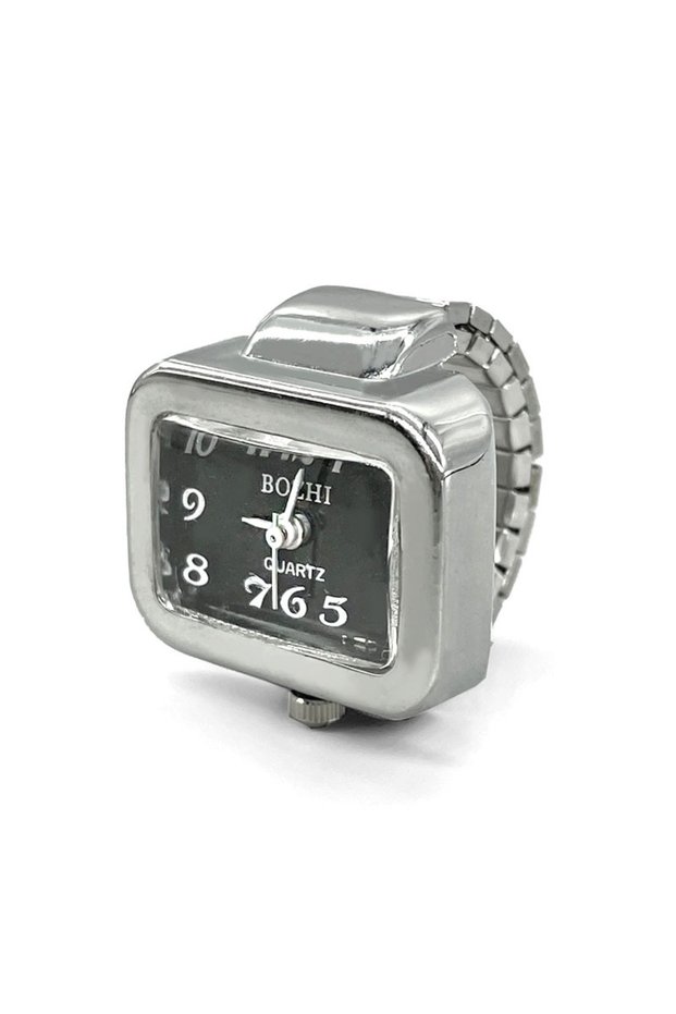 black Fashion Personality Small Watch Small Square Finger Ring Watch Mini Burst Couple Cheap Things