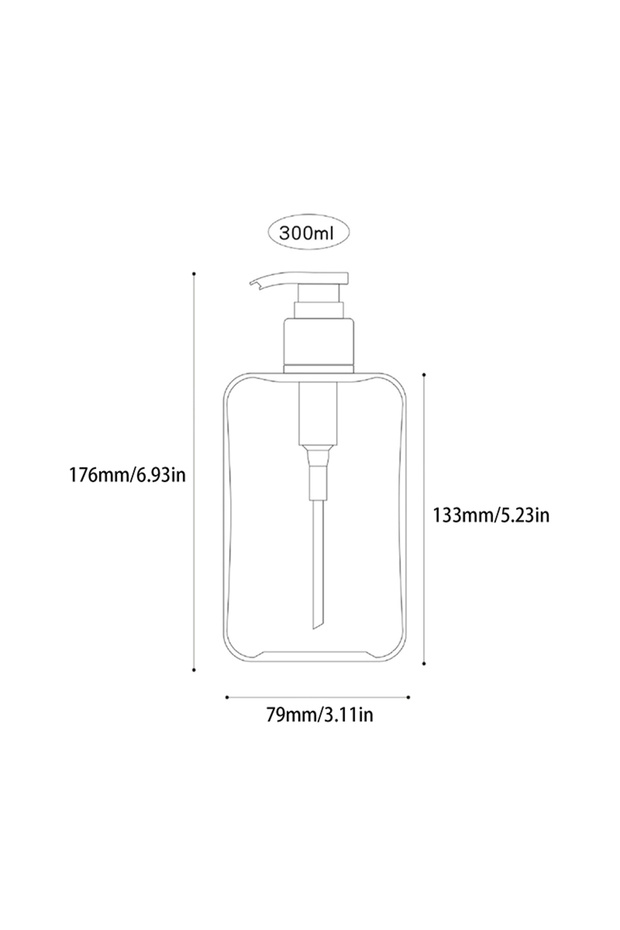 300ml Transparent Square Soap Dispenser Countertop Lotion Bottle With Pump Bathroom Lotion Liquid So