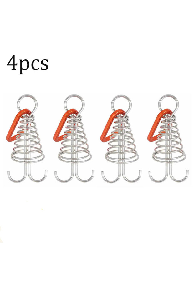 Red 4pcs outdoor camping octopus wind rope fixing buckle wooden deck gap fixing nail with spring te