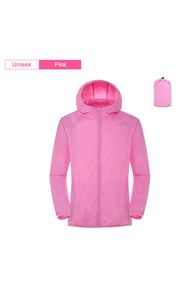 S Unisex-pink Camping Waterproof Jacket Men Women Windbreaker Men Raincoat Rain Jacket Men Waterproo
