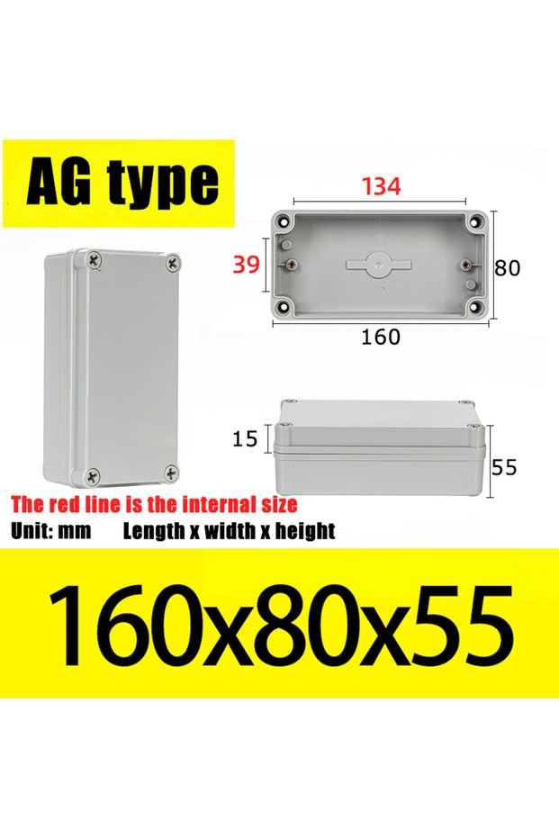 AG160X80X55 AG Type Waterproof DIY Housing Instrument Case ABS Plastic Project Box Storage Case Encl