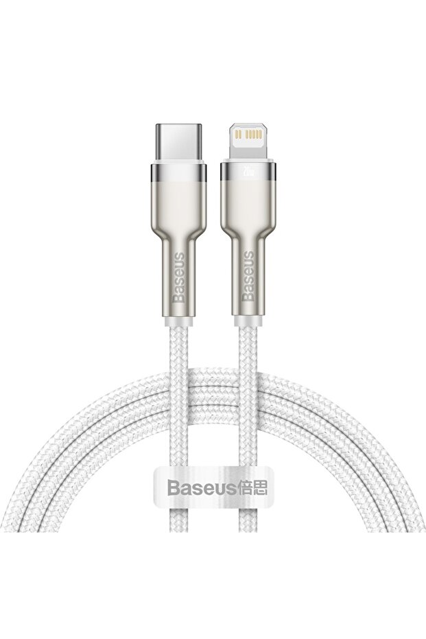 كابل USB-C أبيض بطول 1 متر وقوة 20 واط بتقنية الشحن السريع PD، متوافق مع أجهزة iPhone 14 و13 و12، بالإضافة إلى أجهزة MacBook وiPad.