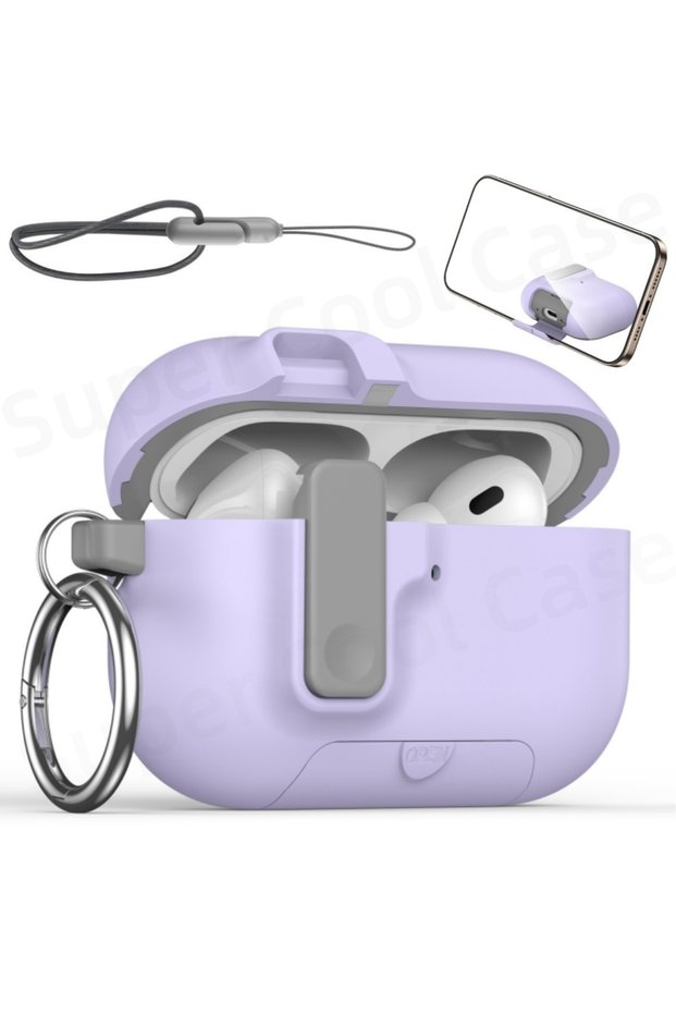 for AirPods Pro 3 Purple (Fluffy Blue) For Airpods Pro 3 New Full Protection Auto Pop-Up Lid Design