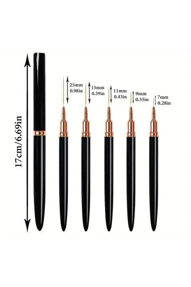 Black LINMANDA Nail Art Liner Brushes for Long Lines Liner Brush Gel Polish Painting Nail Design Bru