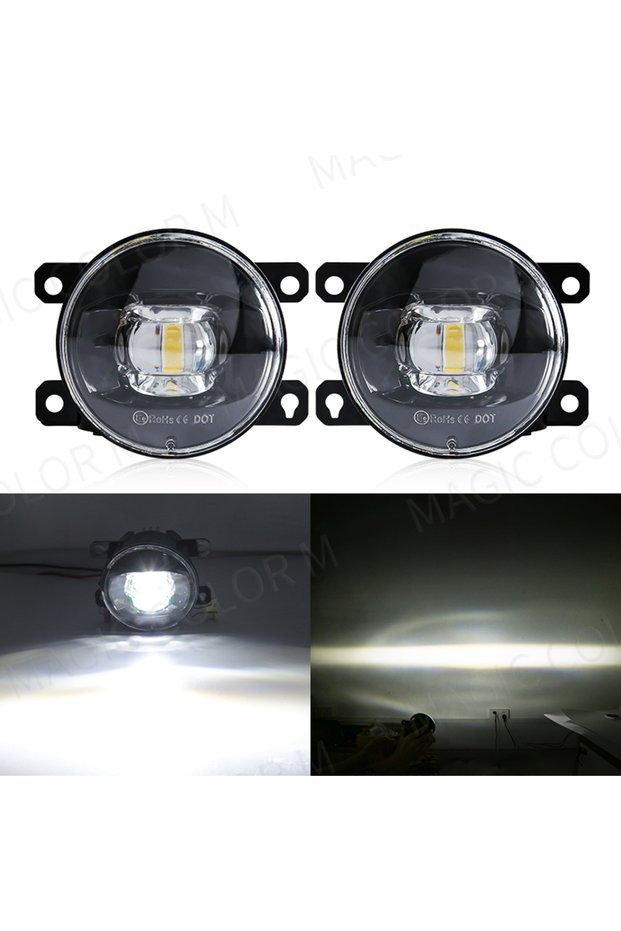 White LED Fog Light For Citroen Ford Honda Suzuki Isuzu Mitsubishi Renault Auto Car Fog Lamp 8000LM