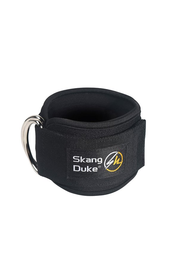 black 1pc Adjustable D-Ring Ankle Straps for Cable Machines - Comfortable Ankle Cuffs for Glute & Le