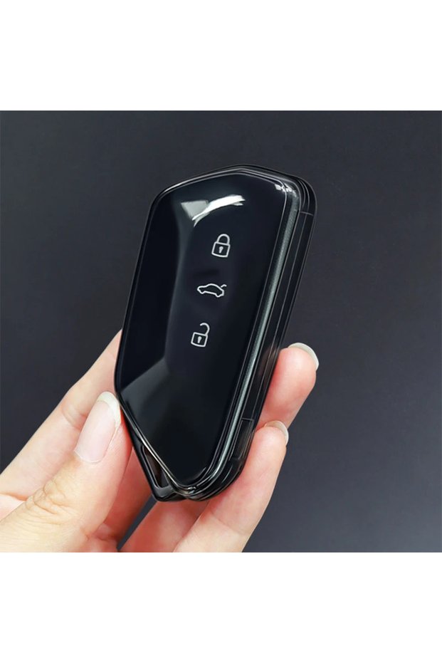 Black TPU Transparent Car Key Fob Case Cover Accessories For VW Volkswagen Golf 8 ID.3 ID.4 Skoda ta