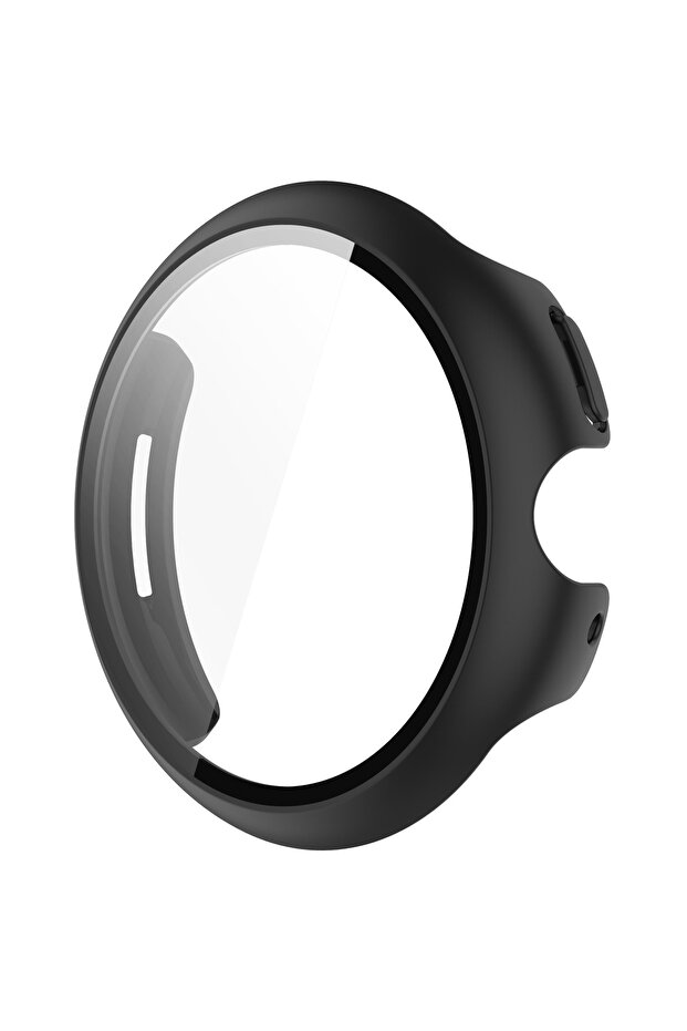 Pixel Watch 3 45mm black Case+Glass for Google Pixel Watch 3 45mm 41mm PC All-around Bumper Anti-scr