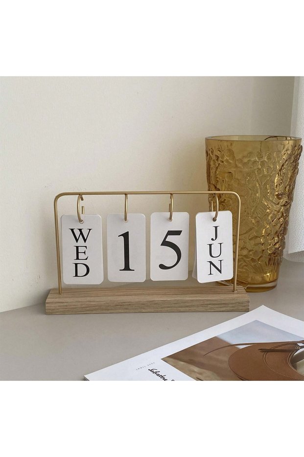 Gold Creative Calendar Mini DIY Desktop Calendar, Office Desktop Decoration, Holiday Decoration Cale