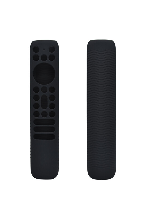 black Silicone Remote Control Cover Case with Lanyard Anti Slip Television Remote Cover All Inclusiv