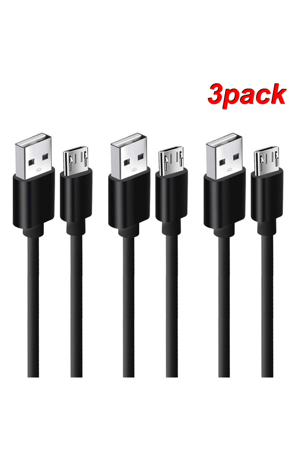 1m Black NNBILI 3PCS Micro USB Cable 2.4A Fast Charging Wire Mobile Phone Micro USB Cable For Samsu