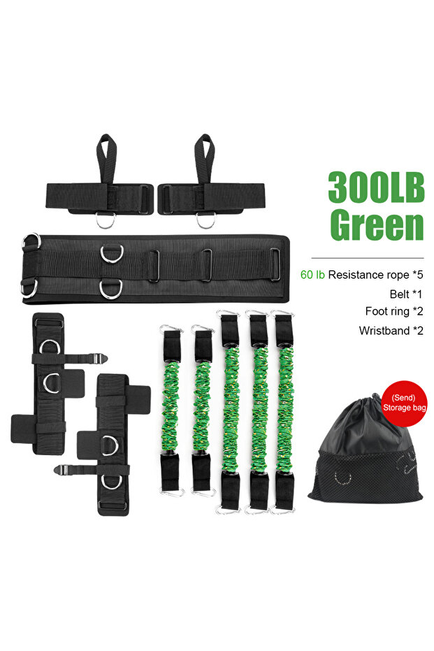 Green Boxing Training Resistance Band Set Leg Strength and Agility Training Strap System for Boxing,
