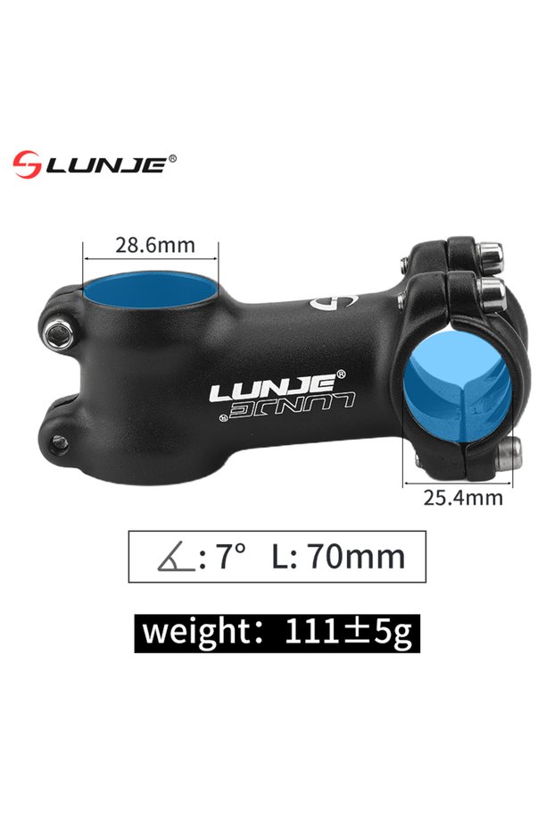 25.4x70mm 7Degrees Stem Mountain Bike Handlebar Stem 25.4/31.8mm Aluminum Alloy MTB Power Cycling Pa