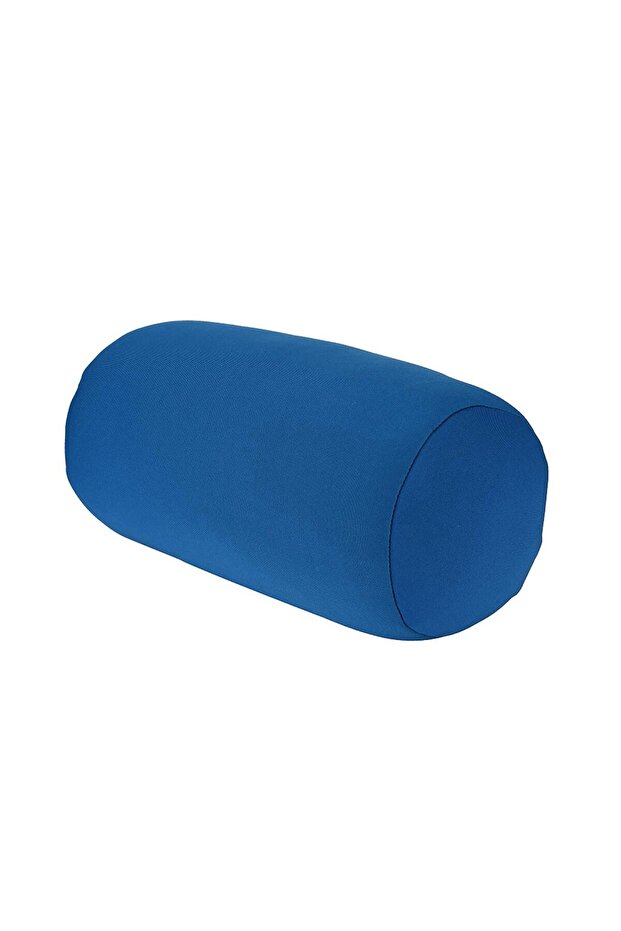 Blue 30cmx16cm Cylindrical Pillow Micro Mini Microbead Back Cushion Roll Pillow Head Convenient Trav