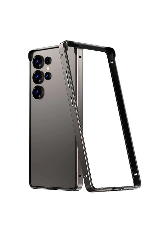 Galaxy S24 Ultra Titanium Grey Aluminium Alloy Frame Metal Bumper Case for S25 Ultra S24 Plus S25U