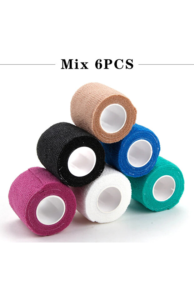 A0170-6Pcs Mix 6/24/48Pcs Self-Adhesive Elastic Disposable TattooNon-woven Bandage Grip Tape Grip