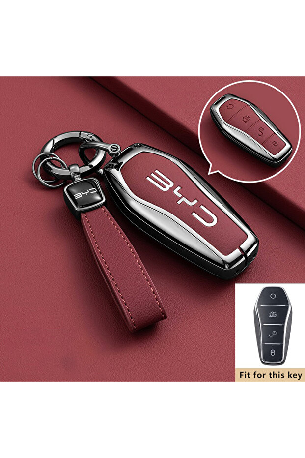 for BYD Song Style 7-Red-1PC Car Key Case for BYD Song Plus Pro GM-I 2022 2025 2026 Llavero Keychain