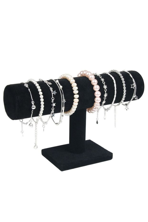 01 6 Colors Velvet Bracelet Chain Watch Upright Display Rack Jewelry Organizer Hard Jewelry Display
