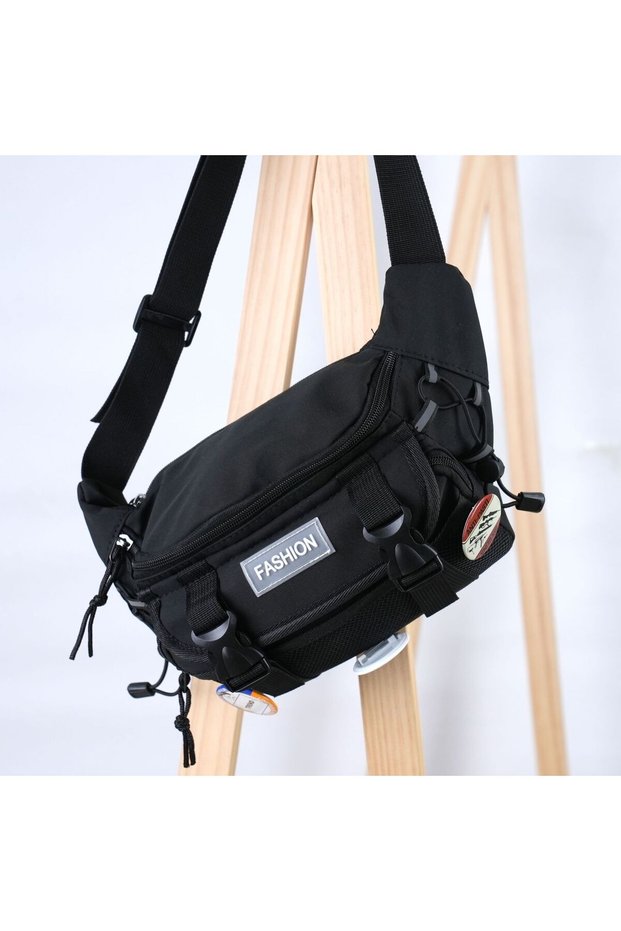 no badge Bblack Japanese Style Chest Bag New Trendy Brand Casual Crossbody Bag Ins Nylon Small Shoul