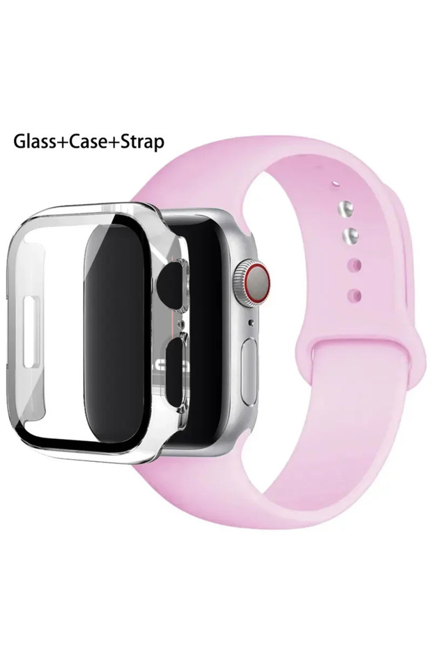 40mm series 654 se 12 Pink Sport band+Glass+Case For Watch bands 44mm 40mm 45mm 41mm 38mm 42mm Sili