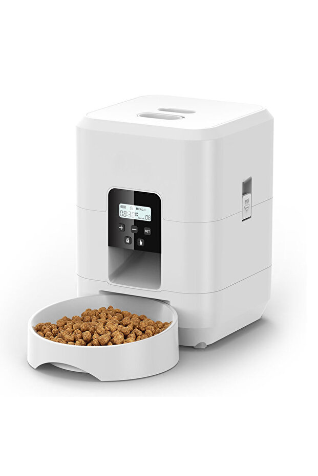 White Button Feeder Smart Pet Feeder Automatic Cat Feeder Dog Slow Food Machine With Timed Quantitat