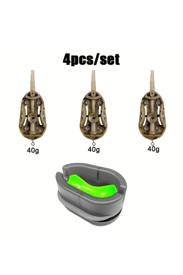 3PCS 40g and Moule Complete Carp Fishing Feeder Kit - High-Speed Bait Launcher with Mold