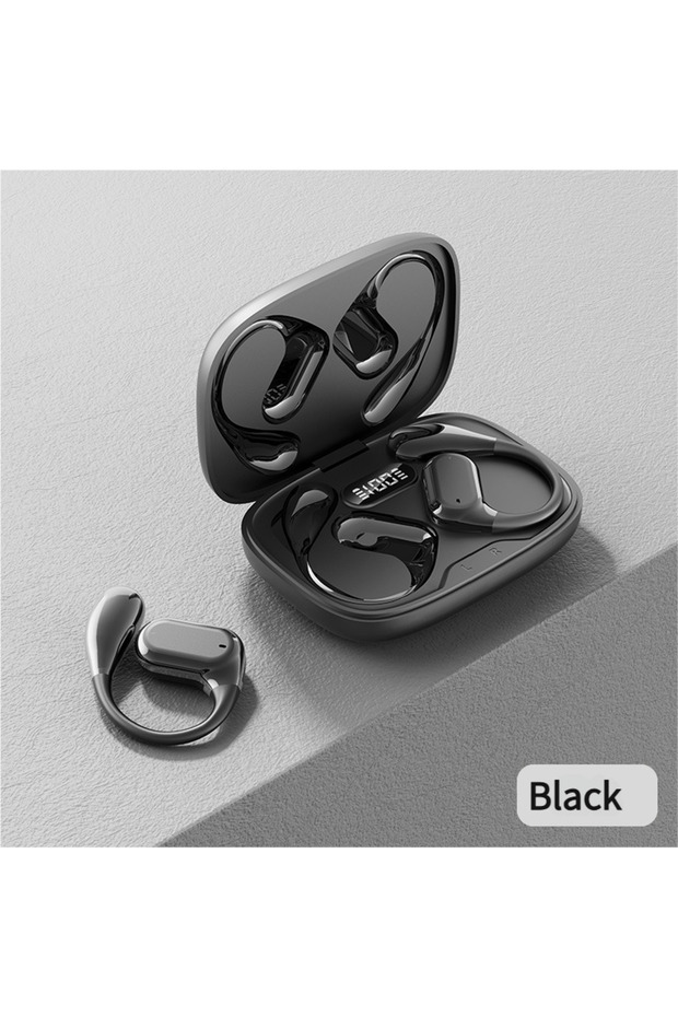 Black Q11 Open Ear Bluetooth Headphones Wireless Clip-On Earbuds HD Call Smart Touch Control Bone Co