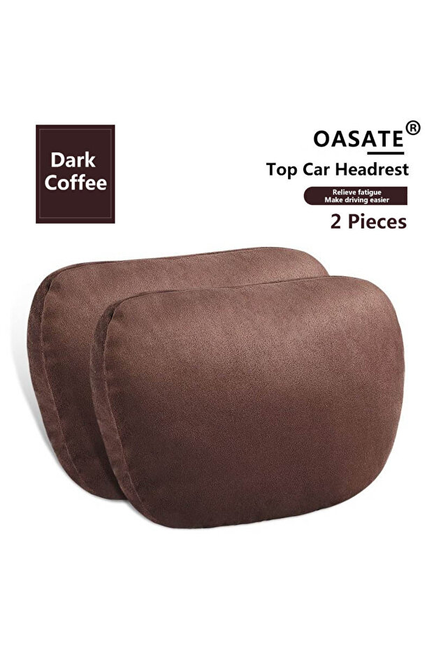 Coffee 2Pcs Top Car Headrest Neck Support Seat For Mercedes-Benz Maybach S Class Soft Universal Adju