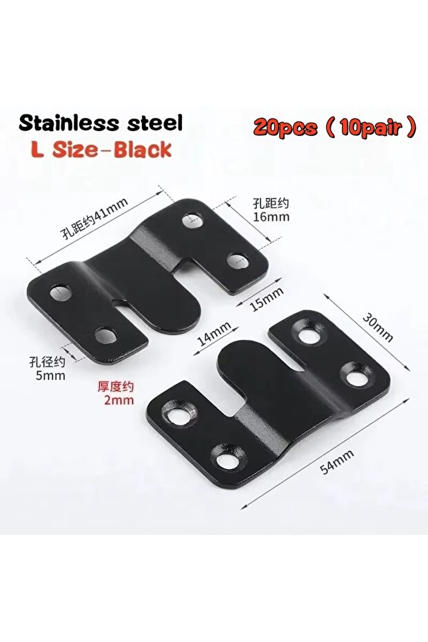 20pcs-10pair L Stainless steel 20Pcs/10Pairs Interlock Hanging Buckle Flush Mount Bracket Z Clips F