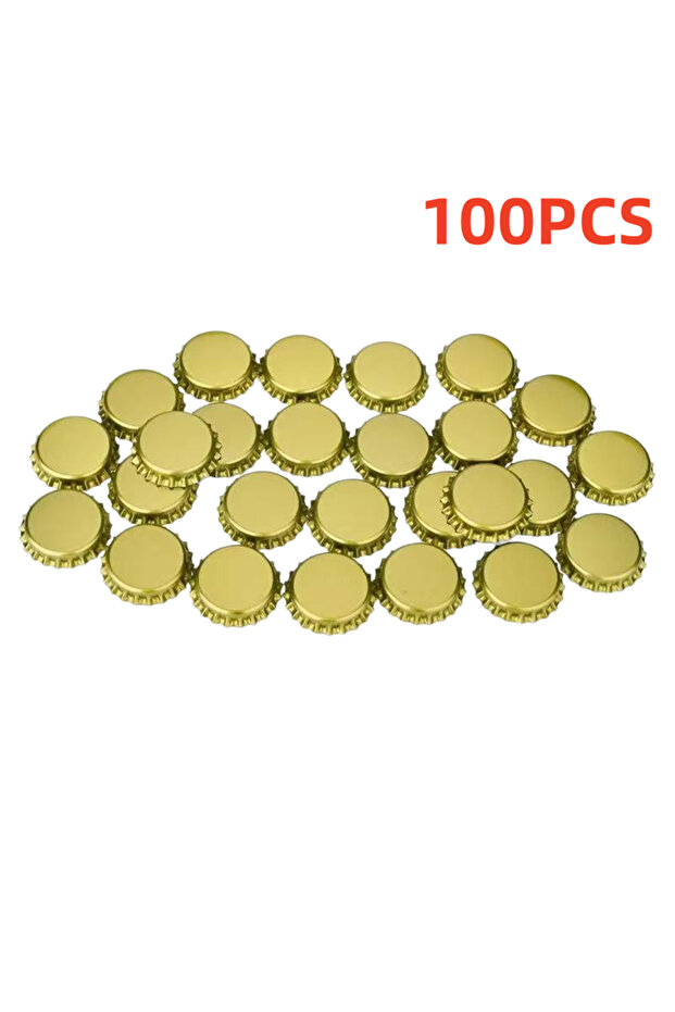 Gold 100Pcs/SET Beer Bottle Crown Caps Oxygen Absorbing Seal Beer Bottle Caps for Home Brewing