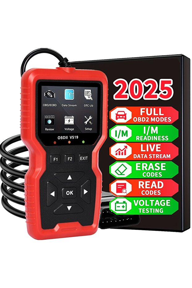 Red Car Fault Diagnosis Tester V519 Obd Code Reader, Obd2 Scanner for Clearing Error Codes, Vehicle