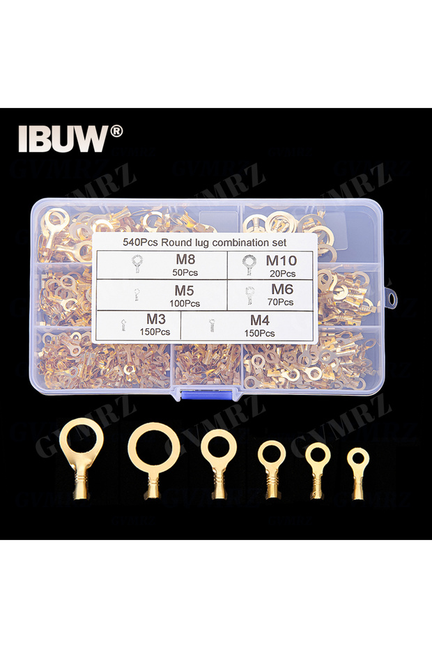 540PCS 150~540PCS M3/M4/M5/M6/M8/M10 Ring Lugs Eyes Copper Crimp Terminals Cable lug Wire Connection