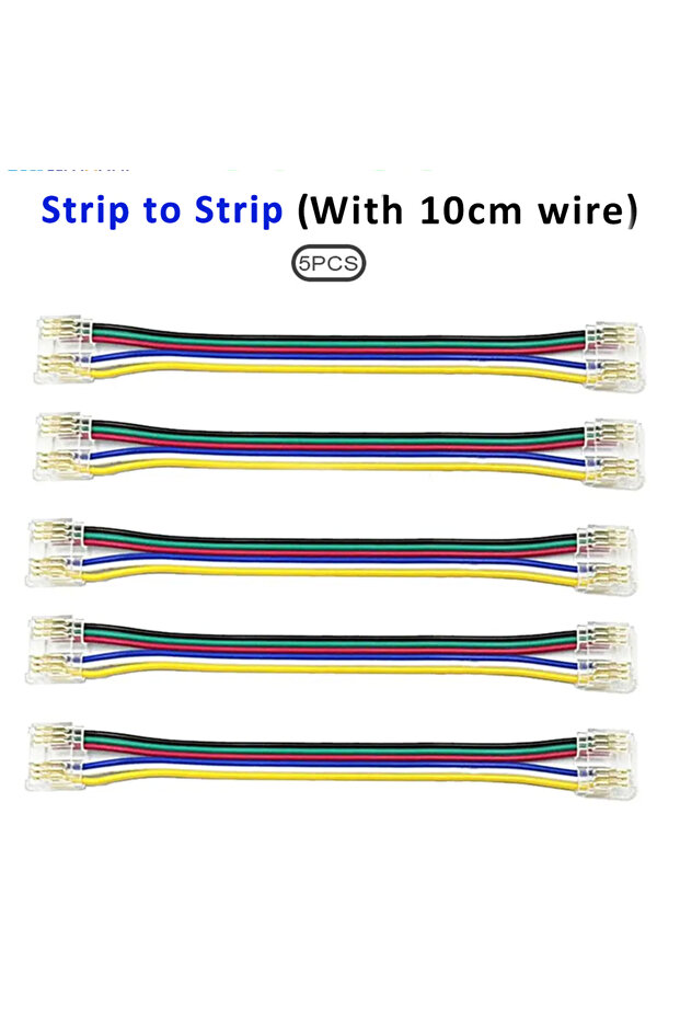 موصل شريط إضاءة LED COB RGBCCT مكون من 6 أطراف وسلك سريع بدون لحام للوحة PCB مقاس 12 مم