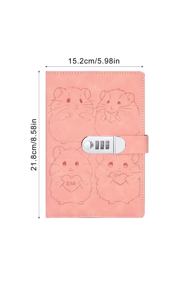 A5 4 1spc A5 Cute Girl Style Diary with Lock Password Book Thick Creative Handbook Student Notebook