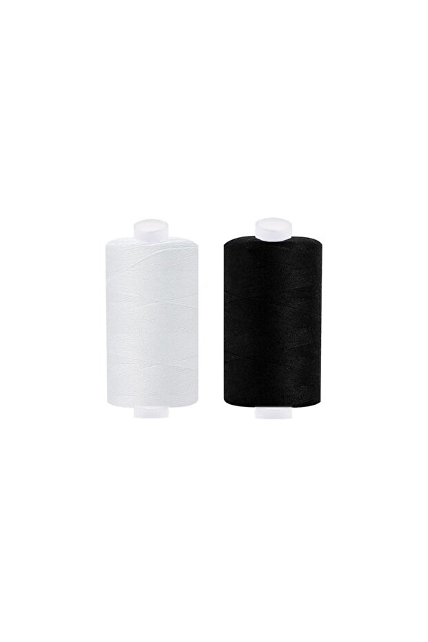 1 White 1 Black 2/4/8Pcs 500M Sewing Thread Polyester Thread Black White Strong Durable Sewing Threa