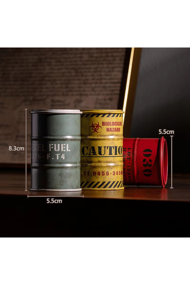 3pcs F Iron Mini Oil Drum Model Chemistry Oil Drum Model Car Model Desktop Decoration Storage Box Wa