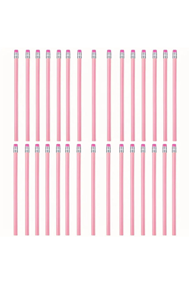30pcs 10/20/30pcs Wooden Pink Wedding Pencil with Eraser, Hb Pencil for School, Art, Office, Drawing