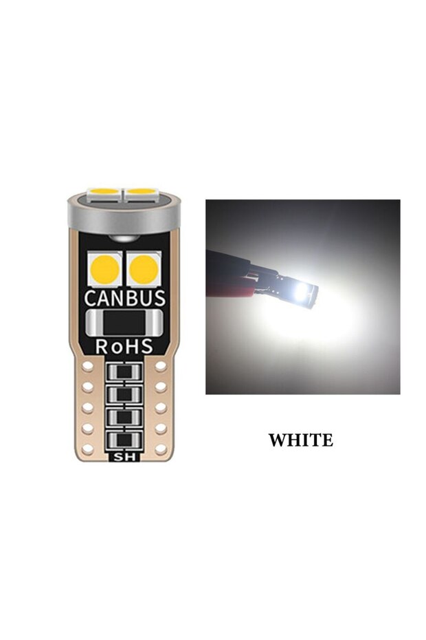10PCs T10 WHITE 10PCS T10 W5W 3030 6smd Super Bright LED Car Parking Lights WY5W Auto Wedge Turn Sid